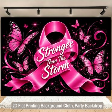 Breast Cancer Awareness Backdrop Pink Ribbon Breast Cancer Month ...