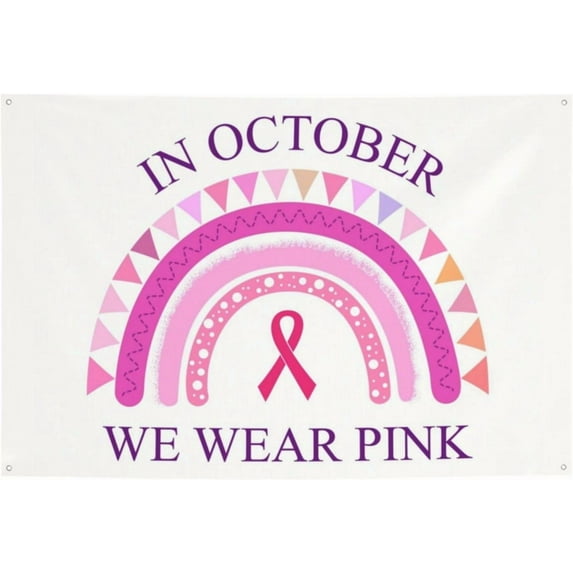 Breast Cancer Awareness Banner Backdrop Large Banner Decorations Yard Signs Indoor Outdoor Party Decorations 47x71 Inch