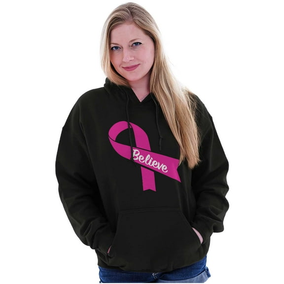 Breast Cancer Awareness Believe Hoodie Sweatshirt Women Brisco Brands X