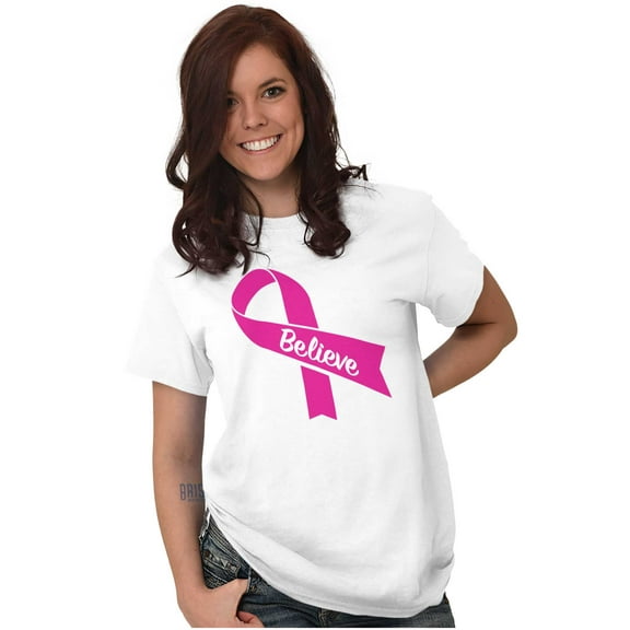 Breast Cancer Awareness Believe Women's Graphic T Shirt Tees Brisco Brands S