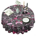 thumbnail image 1 of Breast Cancer Awareness Black Round Table Cloth,Wrinkle Free Table Cover with Polyester,Waterproof Reusable Tablecloth for Weeding Birthday Tea Party Decorations (Round,60x60inch), 1 of 6