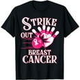 thumbnail image 1 of Breast Cancer Awareness - Bowling Strike Out Pink Ribbon T-Shirt, 1 of 5