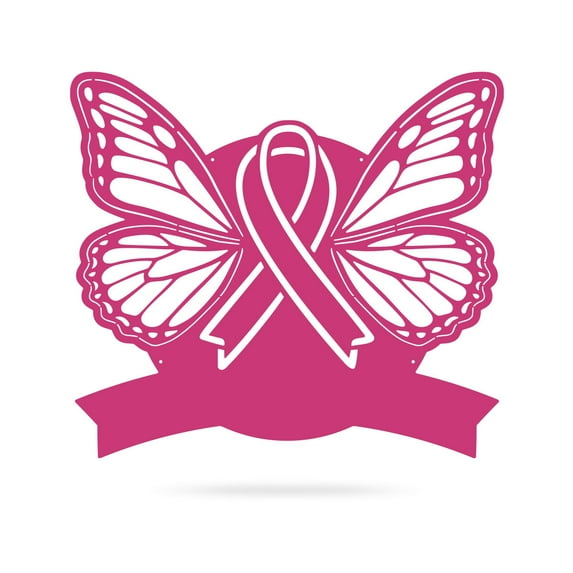 Breast Cancer Awareness Butterfly Monogram, 16" x 18"