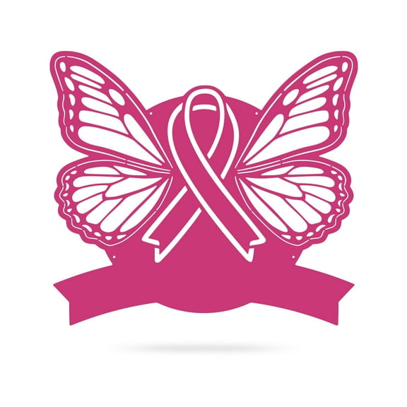 Breast Cancer Awareness Butterfly Monogram, 16" x 18"
