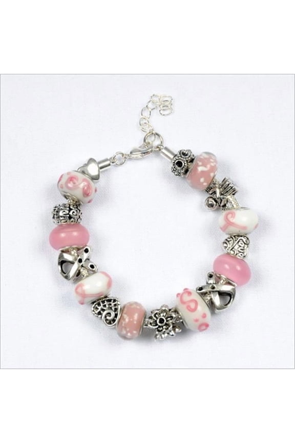 Breast Cancer Awareness Charm Bracelet