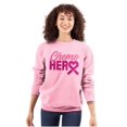 thumbnail image 1 of Breast Cancer Awareness Chemo Hero Women Crewneck Sweatshirt Brisco Brands S, 1 of 6