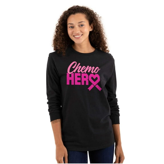 Breast Cancer Awareness Chemo Hero Women's Long Sleeve T Shirt Brisco Brands X