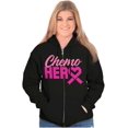 thumbnail image 1 of Breast Cancer Awareness Chemo Hero Zip Hoodie Sweatshirt Women Brisco Brands L, 1 of 6