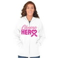 thumbnail image 1 of Breast Cancer Awareness Chemo Hero Zip Hoodie Sweatshirt Women Brisco Brands S, 1 of 6