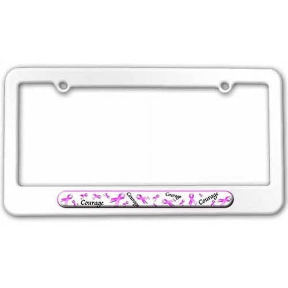 Breast Cancer Awareness Courage License Plate Tag Frame, Multiple Colors