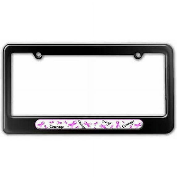 Breast Cancer Awareness Courage License Plate Tag Frame, Multiple Colors