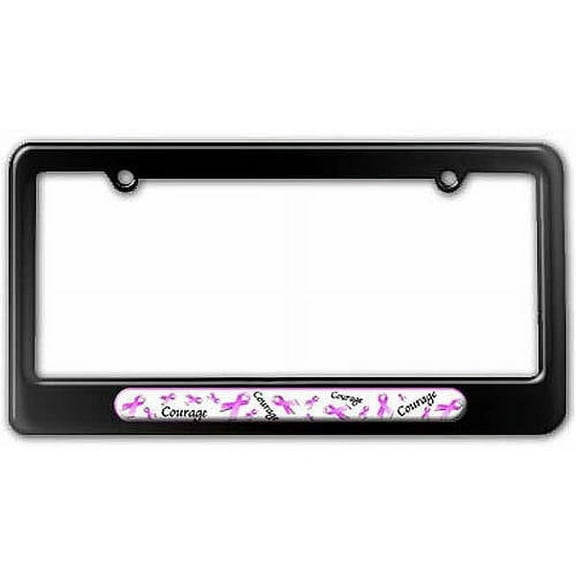Breast Cancer Awareness Courage License Plate Tag Frame, Multiple Colors