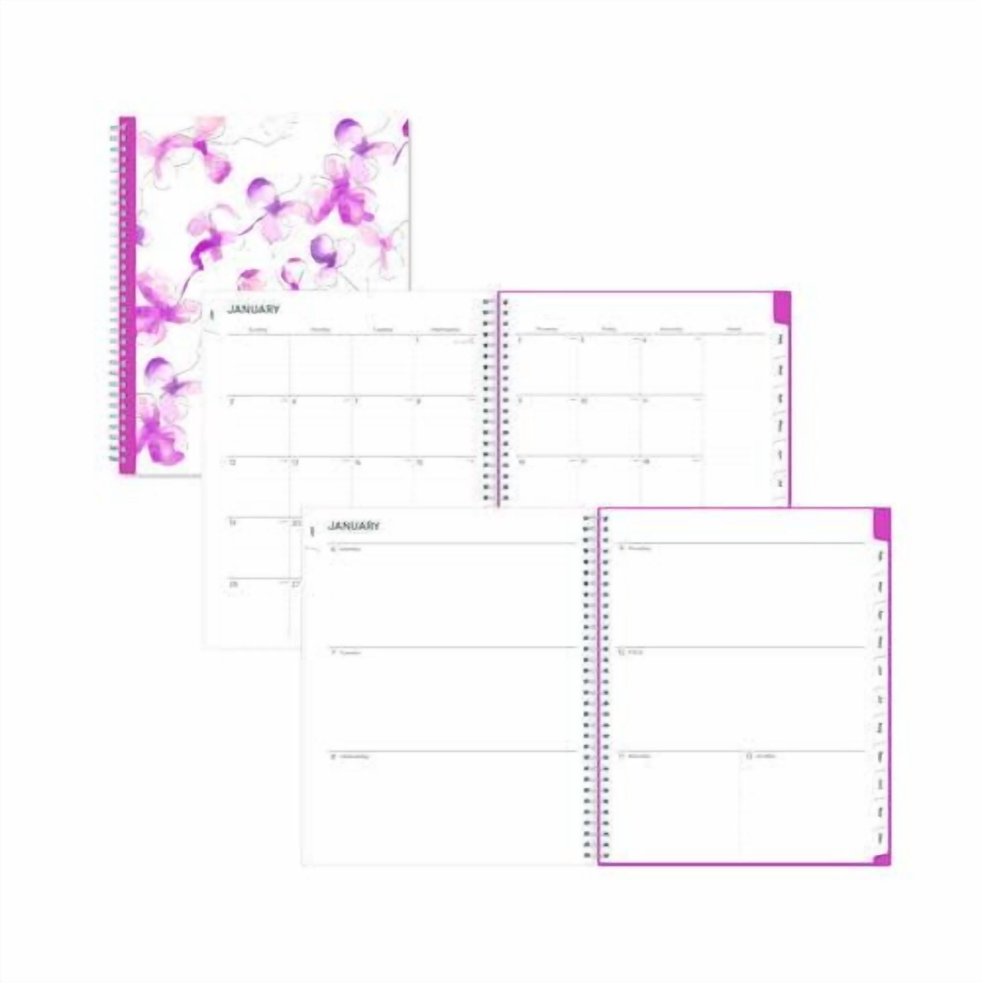 Breast Cancer Awareness Create-Your-Own Cover Weekly/Monthly Planner, Orchids Artwork, 11 x 8.5, 12-Month (Jan to Dec): 2026 | Bundle of 2