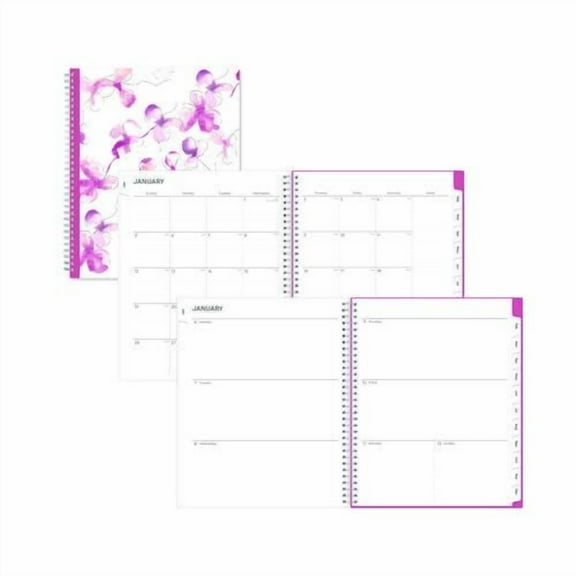 Breast Cancer Awareness Create-Your-Own Cover Weekly/Monthly Planner, Orchids Artwork, 11 x 8.5, 12-Month (Jan to Dec): 2026 | Bundle of 2
