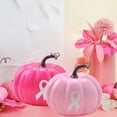 thumbnail image 1 of Breast Cancer Awareness Decorations Fall Pumpkin Decor Thanksgiving Halloween Charity Pumpkin Ornament Artificial Pumpkins Faux Foam Pumpkins with Pink Ribbon for Breast Cancer Party Decor, 1 of 7