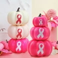 thumbnail image 1 of Breast Cancer Awareness Decorations Fall Pumpkin Decor Thanksgiving Halloween Charity Pumpkin Ornament Artificial Pumpkins Faux Foam Pumpkins with Pink Ribbon for Breast Cancer Party Decor, 1 of 7