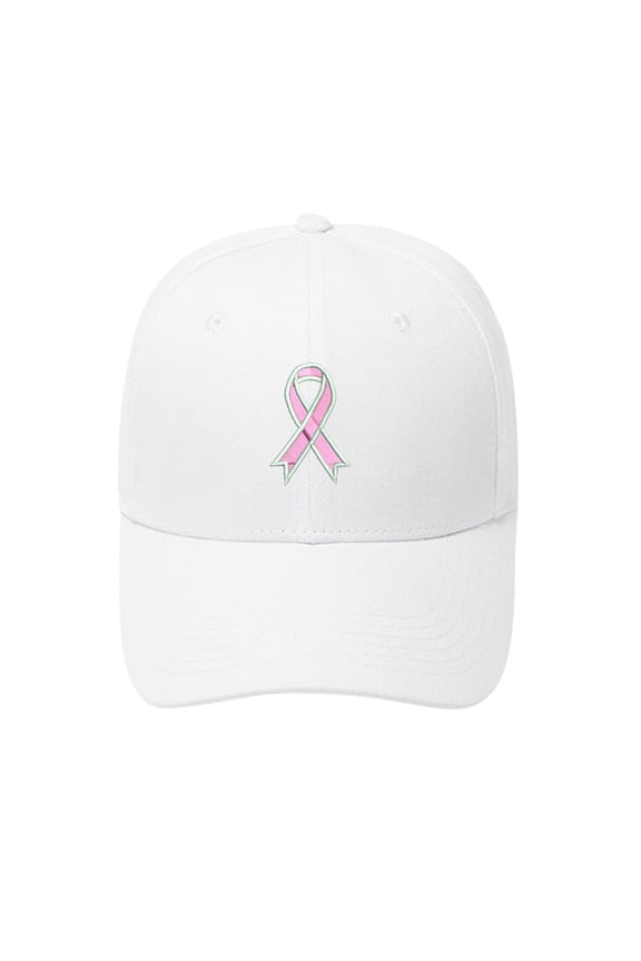 Breast Cancer Awareness Embroidered Baseball Cap with Pink Ribbon for October Prevention Month, Adjustable Sun Hat for Women to Show Support During Campaigns, Charitable Fashion for Community Events
