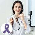 thumbnail image 1 of Breast Cancer Awareness Enamel Lapel Pin Heart Shaped Silk Ribbon Prevention and Ribbon Mental Health Awareness Lapel Pins_Hope Pin for Charity_Fundraiser For Clothing Bags & More,Purple 1PC, 1 of 4