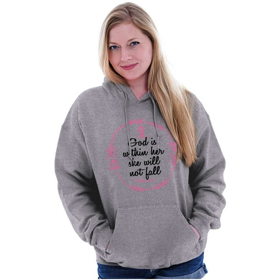 Breast Cancer Awareness Faith in God Women Plus Size Graphic Pullover Hoodie Brisco Brands 3X