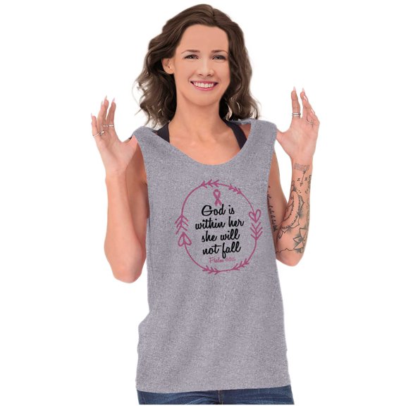 Breast Cancer Awareness Faith in God Womens Plus Size Graphic Tank Top Brisco Brands 2X