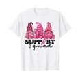 thumbnail image 1 of Breast Cancer Awareness Gnomes Support Squad White T-Shirt Cotton Tee, 1 of 5