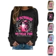thumbnail image 1 of Breast Cancer Awareness Halloween Sweatshirts for Women In October We Wear Pink Ghost Graphic Crewneck Sweatshirt, 1 of 6