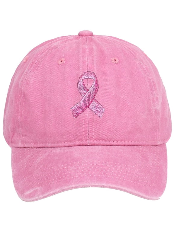 Breast Cancer Awareness Hat, Pink Ribbon Baseball Cap,Adjustable Embroidered Baseball Hat,Breast Cancer Gift