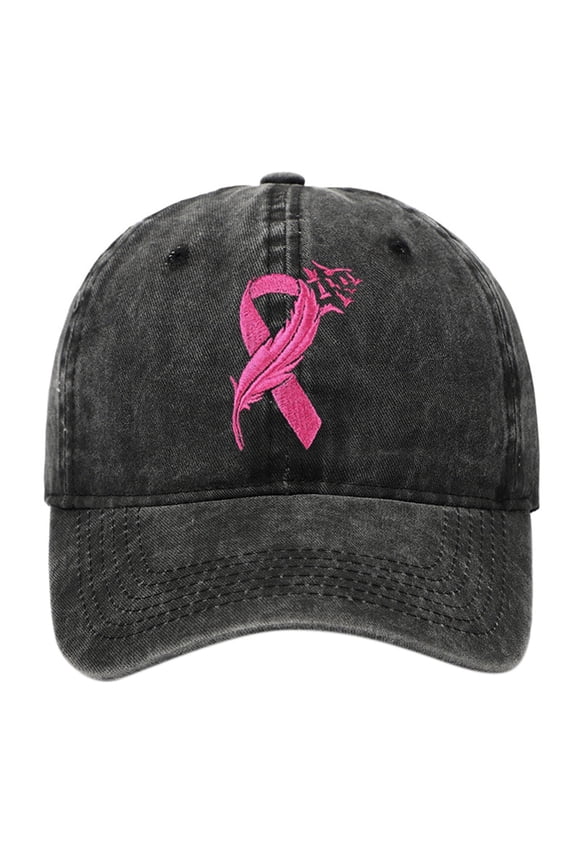 Breast Cancer Awareness Hat_Sur-vivor Gifts for Woman Embroidered Denim Baseball Caps Adjustable & Comfortable Peak cap Gifts for Woman-Black