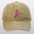 thumbnail image 1 of Breast Cancer Awareness Hat for Women, Pink Ribbon Embroidered Baseball Cap, Adjustable Cotton Twill Dad Cap for Chemo Support, Survivor Gift, and Awareness Events Khaki, 1 of 4