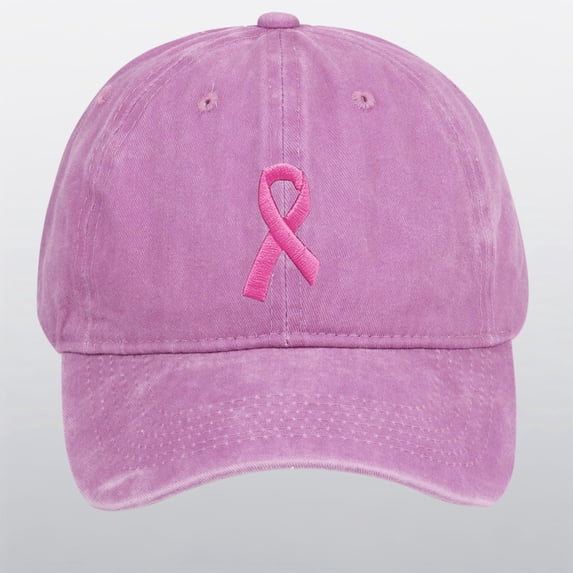 Breast Cancer Awareness Hat for Women, Pink Ribbon Embroidered Baseball Cap, Adjustable Cotton Twill Dad Cap for Chemo Support, Survivor Gift, and Awareness Events Pink