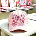 Breast Cancer Awareness Hat for Women Pink Ribbon Baseball Cap ...