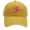 thumbnail image 1 of Breast Cancer Awareness Hats, Pink Ribbon Embroidered Adjustable Denim Hat,Hip-Hop Cool Denim Cap Versatile Baseball Cap for Everyday Work Outdoor Ports, Breast Cancer Gifts for Woman(Yellow), 1 of 4