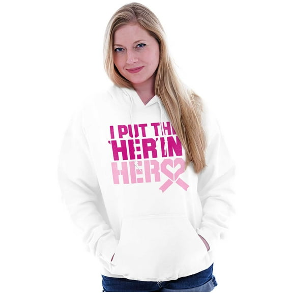 Breast Cancer Awareness Her in Hero Hoodie Sweatshirt Women Brisco Brands S