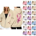thumbnail image 1 of Cancer Awareness Hoodie 2025 Long Sleeve Full Zipper Hoodies with Pockets Hooded Sweatshirt Hoodie Women Jacket, 1 of 7