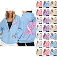 thumbnail image 1 of Cancer Awareness Hoodie 2025 Long Sleeve Full Zipper Hoodies with Pockets Hooded Sweatshirt Hoodie Women Jacket, 1 of 7
