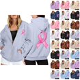 thumbnail image 1 of Cancer Awareness Hoodie 2025 Long Sleeve Full Zipper Hoodies with Pockets Jacket Hooded Sweatshirt Hoodie Women, 1 of 7