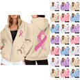thumbnail image 1 of Breast Cancer Awareness Hoodie 2025 Long Sleeve Zip Up Hoodies with Pockets Hooded Sweatshirt Hoodie Women Jacket, 1 of 7