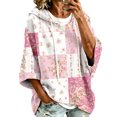 thumbnail image 1 of Cancer Awareness Hoodies Women Hooded Pink Ribbon Sweatshirt | Batwing 3/4 Sleeve, Oversized, Pullover, Cute Pattern, Fall Comfort, We Wear Pink in October, Sweat Shirts, Ladies Sweaters, 1 of 4