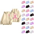 thumbnail image 1 of Breast Cancer Awareness Hoodies for Women 2025 Pink Ribbon Graphic Zip Up Hooded Sweatshirt with Pockets Jackets Coat, 1 of 7