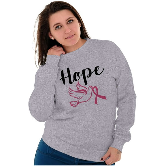 Breast Cancer Awareness Hope Dove Women Crewneck Sweatshirt Brisco Brands S