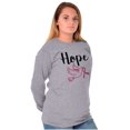 thumbnail image 1 of Breast Cancer Awareness Hope Dove Women Plus Size Long Sleeve Graphic Tee Brisco Brands 2X, 1 of 5