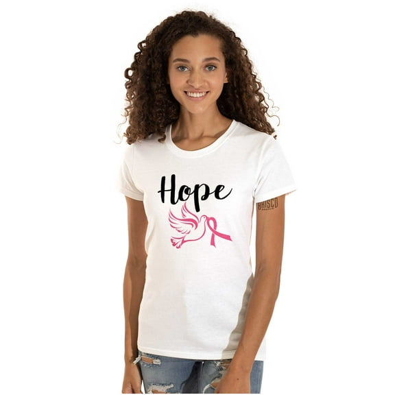 Breast Cancer Awareness Hope Dove Womens Slim Fit Graphic Tee Brisco Brands X