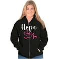 thumbnail image 1 of Breast Cancer Awareness Hope Dove Zip Hoodie Sweatshirt Women Brisco Brands M, 1 of 6