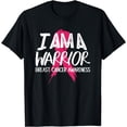 thumbnail image 1 of Breast Cancer Awareness I am a Warrior Pink Ribbon T-Shirt, 1 of 4