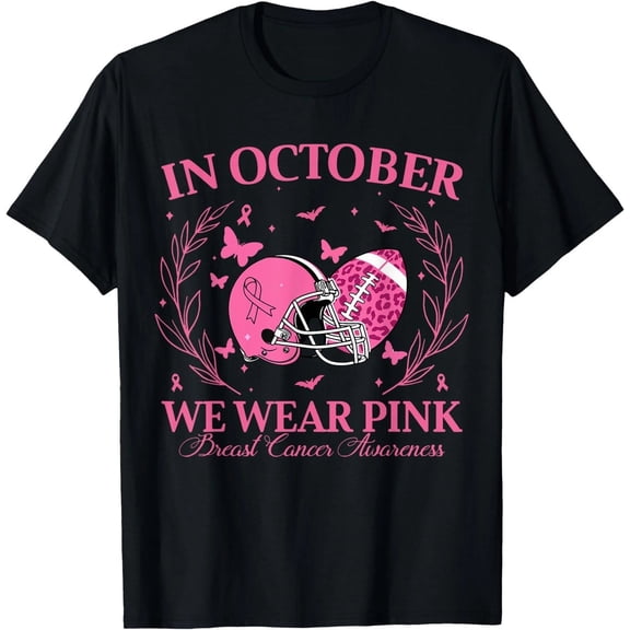 Breast Cancer Awareness In October We Wear Pink Halloween T-Shirt, Unisex Tee