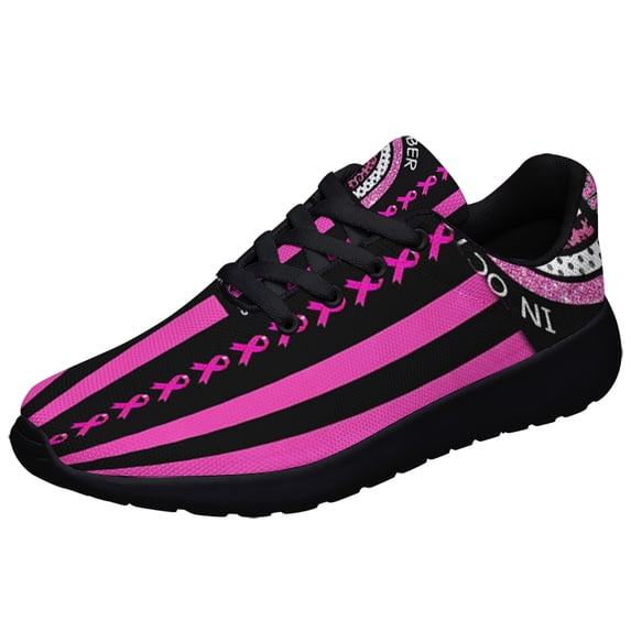Breast Cancer Awareness In October We Wear Pink Shoes Sneakers for Women Men Black Size 10.5