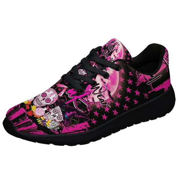 Breast Cancer Awareness In October We Wear Pink Shoes Sneakers for Women Men Black Size 3.5