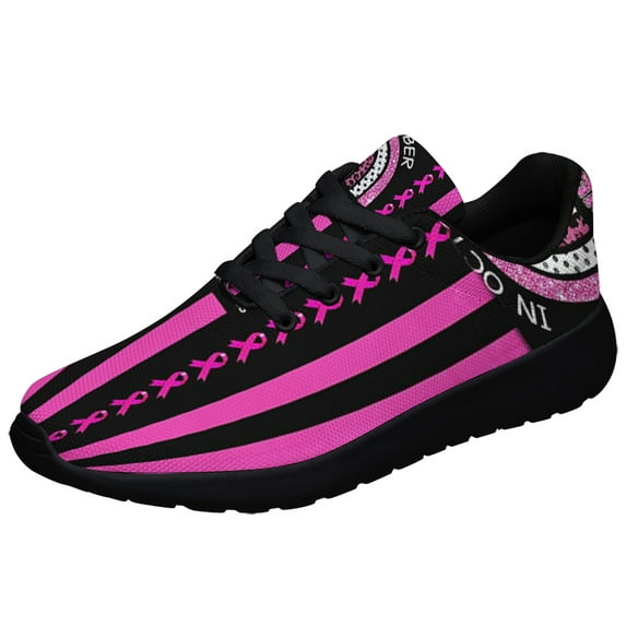 Breast Cancer Awareness In October We Wear Pink Shoes Sneakers for Women Men Black Size 6