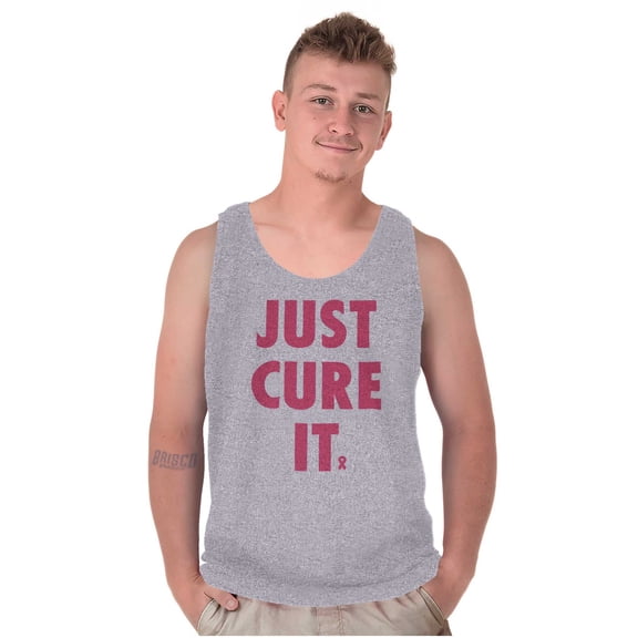Breast Cancer Awareness Just Cure It Tank Top Tee Shirt Women Brisco Brands L