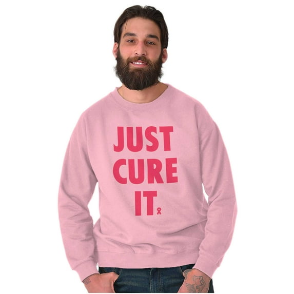 Breast Cancer Awareness Just Cure It Women Crewneck Sweatshirt Brisco Brands S